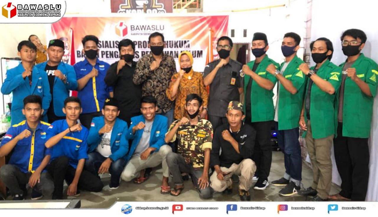 BAWASLU SIDRAP GELAR SOSIALISASI PRODUK HUKUM YANG MENGHADIRKAN OKP SE-KABUPATEN SIDRAP