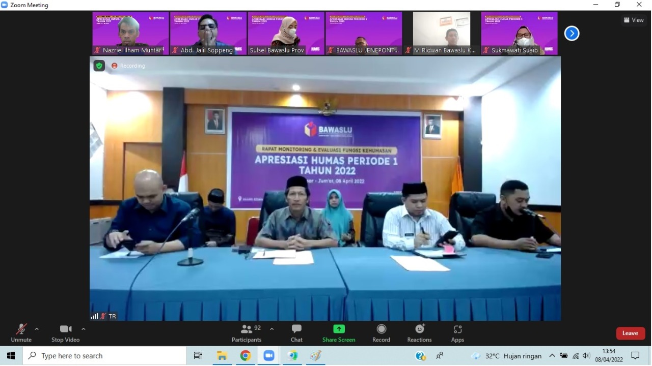 Apresiasi Humas Triwulan I, Saiful Jihad : Perkembangan Produktivitas Humas Bawaslu Kabupaten/Kota Cukup Signifikan