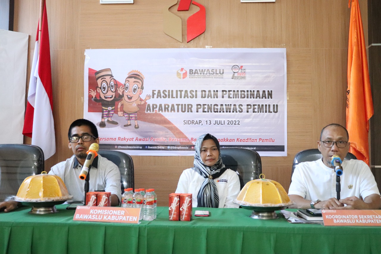 Bawaslu Sidrap Gelar Rapat Fasilitasi dan Pembinaan Aparatur Pengawas Pemilu
