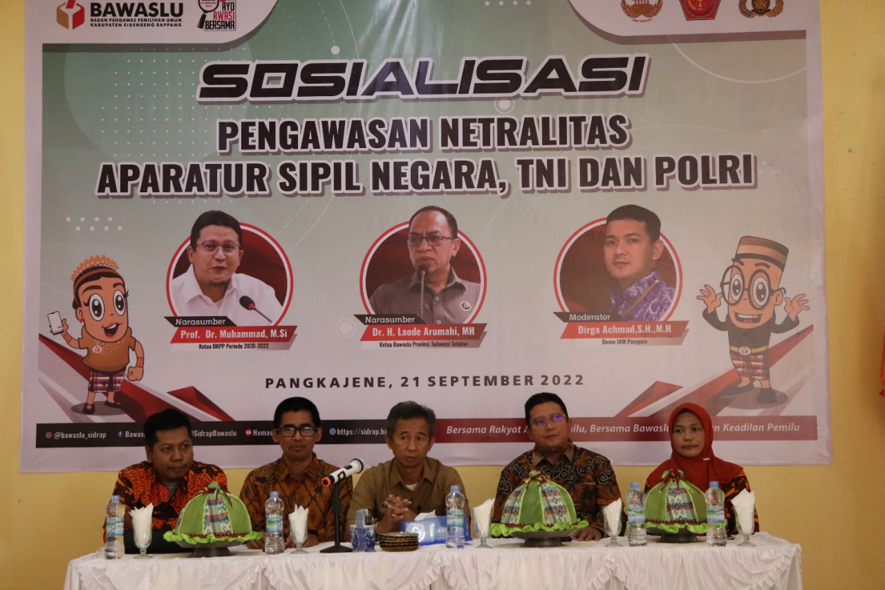 Bawaslu Sidrap Sosialisasi Pengawasan Netralitas ASN, TNI dan Polri