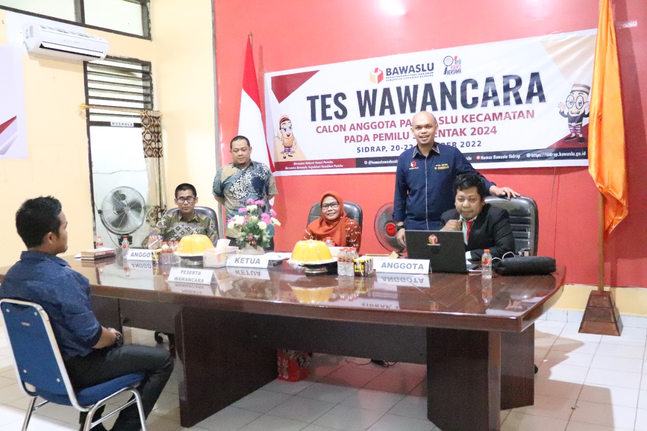 66 Calon Panwascam di Sidrap akan Tes Wawancara, Berikut Jadwalnya