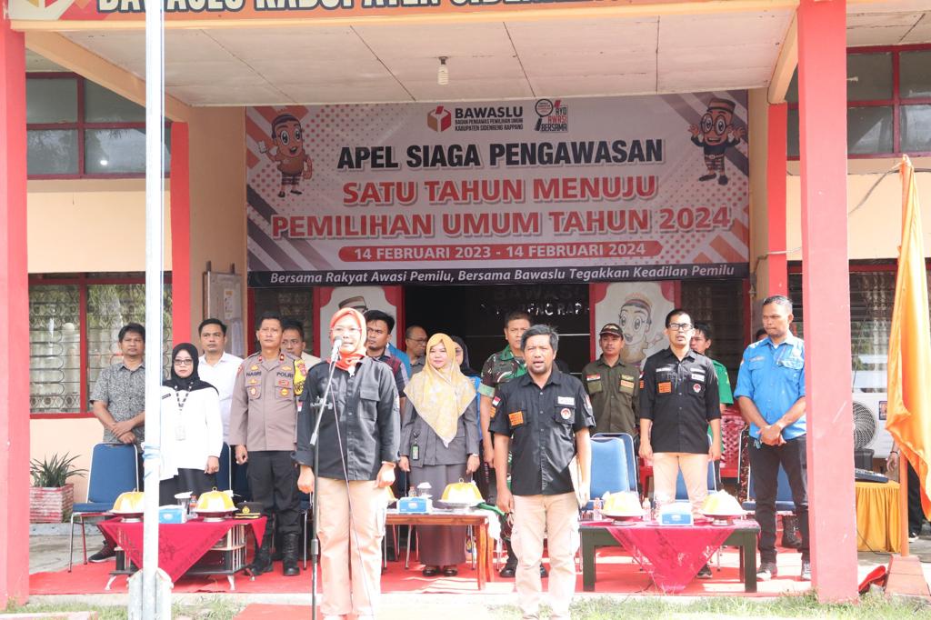 Satu Tahun Jelang Pemilu 2024, Bawaslu Sidrap Gelar Apel Siaga