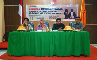 Pendaftaran Calon Anggota Bawaslu Sulsel Akan Dibuka, Timsel Gelar Sosialisasi di Kabupaten Sidrap